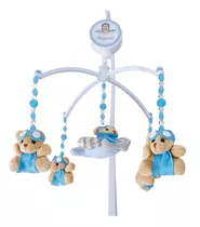 Móbile Musical P/ Berço Urso Aviador Azul