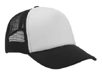 Gorra Trucker Negra C/ Frente Blanco P/ Sublimar Sublimable