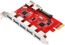 Placa Pci E 7 Puertos Usb 3.0 5 Gbps Alta Velocidad Sata Tecnopedido