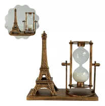 Enfeite Torre Eiffel Com Ampulheta Decoracao Mesa Escritorio