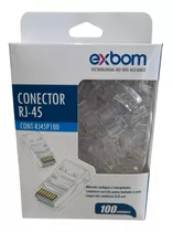 Kit 100 Conector Rj45 Cabo Rede Lan Plug Ethernet Cat5e 24h