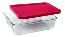 Fuente Rectangular Con Tapa Roja 2,6 L Simply Store Pyrex 