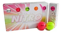Paquete 15 Pelotas Golf Nitro White Out Div Colores Color Blanco, Amarillo, Rosa, Naranja