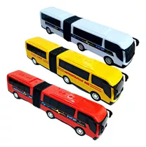 3 Ônibus Brinquedo Articulado Metropolitano Plástico Grande 