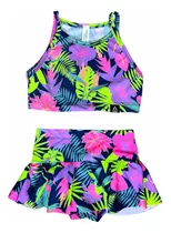 Malla Bikini Hawaii Uvupf50+ Top+polle/bombi Tropical Nilña
