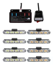 Baliza 8 Modulos 4 Led 32w Estrobo 12v Nl351-8 Ambar Blanco