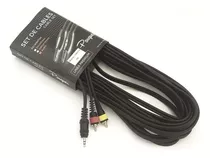 Cable Parquer Rca Macho A Mini Plug Stereo 10 Metros Color Negro