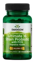 Probiotico Swanson 60 Capsulas Vegan Ultimate 16 Strain Sabor Sin Sabor