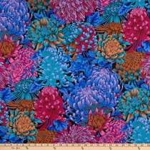 Kaffe Fassett Collective Hokusai's Mums Dark Tela The Yard