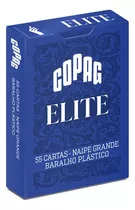 Baralho Plástico Elite Azul Copag 55 Cartas Naipe Grande