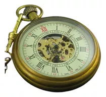 Reloj De Bolsillo Mecánico Antiguo Mano Cuerda Esqueleto 100