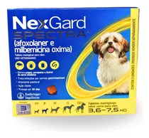 Nexgard Spectra Para Cães De 3,6 A 7,5kg - 3 Tabletes Cor Amarelo
