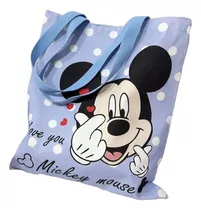 Bolsa Importada Lona Mickey O Minnie Mouse 40 X 35 Cms