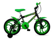 Mountain Bike Infantil Ello Bike Bike Aro 16 Freios V-brakes Cor Verde Com Rodas De Treinamento