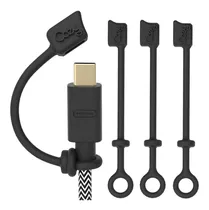 4 Tapas Para Cables Usb C Negras