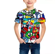 Camisetas Infantiles De Countryballs Polandball Impresas En