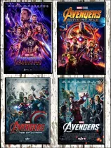 Set 4 Cuadros Avengers Infinity War Endgame 40x30 C/u N01