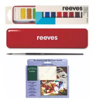 Kit Set Acuarela Reeves Lata Pincel Winsor And Newton Papel