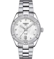 Tissot Pr 100 Sport Chic 36mm Watch With White Mop Dial 