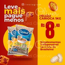 Pack De 21 Artes Editáveis Supermercado | Canva + Bônus