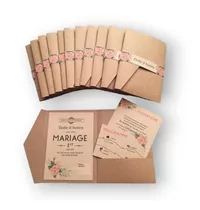 24 Tarjetas Invitación Matrimonio Sobre Ecológicas 2 Docenas