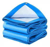 Lona Carpa Multiuso Impermeable Azul Con Ojales De 6x4 Mts