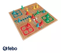 Juego Ludo Deluxe Tablero Simil Madera Spin Master Art 98368