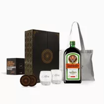 Box Jaggermeister 700ml Regalo Grabado Vasos Transparentes