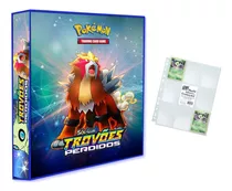 Álbum Pasta Fichário Pokemon + 10 Folhas Trovões Perdidos