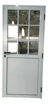 Puerta Aluminio Blanco 1/2 Vidrio Reparti 80x200 