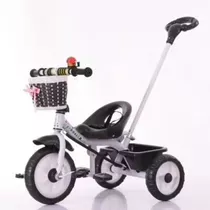 Triciclo Metalico Azul 2 Cestas C/control Parental Removible