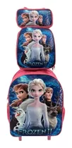 Kit Mochila Escolar Carrinho Infantil - Frozen Elsa Anna