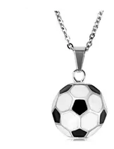 Collar Balón 3d Fútbol Soccer Dorado Acero Inoxidable Unisex