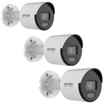 3 Cameras Bullet Colorvu 1080p Hikvision Ds-2cd1027g0-l