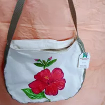 Bolso De Tela, Pintado A Mano, Diseño Exclusivo, 40 Cm X 40 