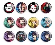 12 Botons 4,5cm Demon Slayer - Anime - Kimetsu No Yaiba