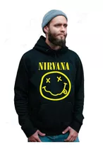 Nirvana Buzo Canguro Con Capucha - Grunge - Rock - Logo