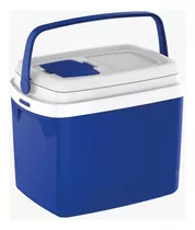 Caixa Termica Cooler 32l Azul Bebida Porta Copo Alça