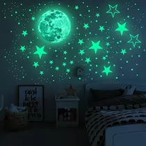 Luna Cielo Noche Pegatinas Fluorescentes Para Decoración