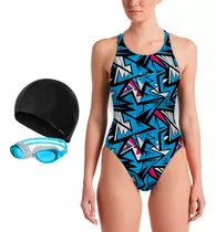 Combo Natacion Malla + Gorro + Antiparra Cloro Resist Safit