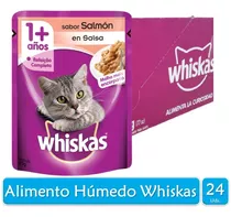 Whiskas Alimento Húmedo Gatos Adulto Salmón 85g X24 Sobres