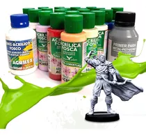 Kit De Pintura Para Iniciantes - Acrilex + Miniatura - Rpg