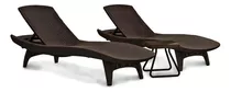 Juego De Reposeras Y Mesa Keter Pacific Sun Lounger Marron