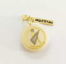 Pingente Banho De Ouro Curso Arquitetura Formatura Arquiteta