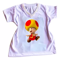 Camiseta Camisa Personalizada Infantil Do Super Mario Mod25