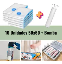 Kit 10 Saco A Vácuo Organizar Roupa Viagem 50 X 60 + Bomba