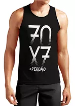 Camiseta Regata Machão Masculina Evangélica 70x7 Perdão