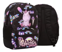 Bolsa Mochila Escolar Menina Juvenil Unicórnio G Promoção