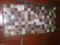 Mosaico En Malla, Tipo Lístelo, Marrón, Blanco Y Beige Mate