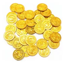 Monedas De Oro Plasticas X50 Cofre Pirata Cosplay Ltf Shop 